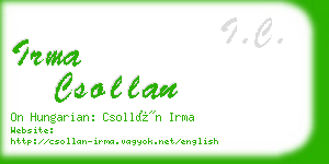 irma csollan business card